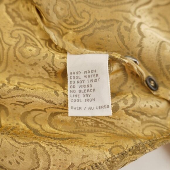 Liz Claiborne Vintage Gold Paisley Pintuck Button Down Blouse Pleated Size‎ 4 - Picture 10 of 10